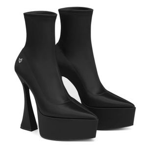 NIB 🖤 Naked Wolfe Opal Bootie in Black Satin
